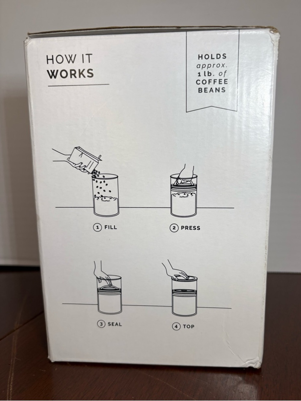 NEW Airscape Stainless Steel Coffee Canister - Medium (2 Qt) Brushed Steel - Picture 3 of 8